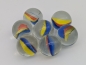 Preview: Glasmurmeln 25 mm, klar 3 Streifen